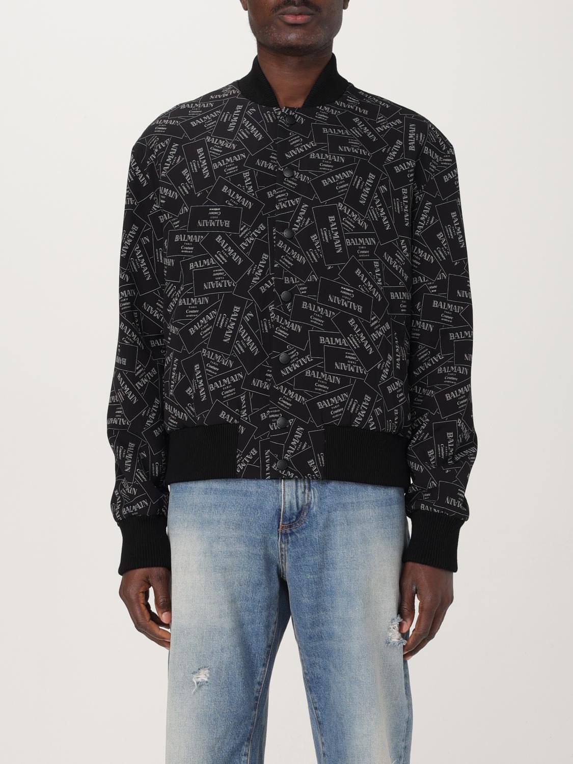 Balmain Printed Bomber Jacket - Men's - Viscose/cupro In Black