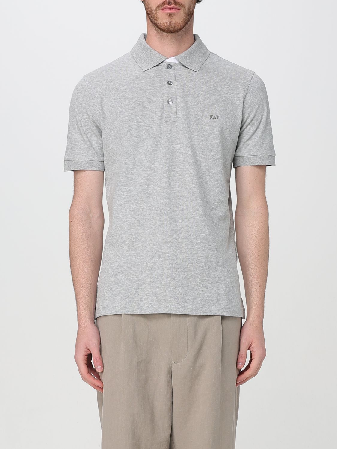 Shop Fay Polo Shirt Men Color Brown