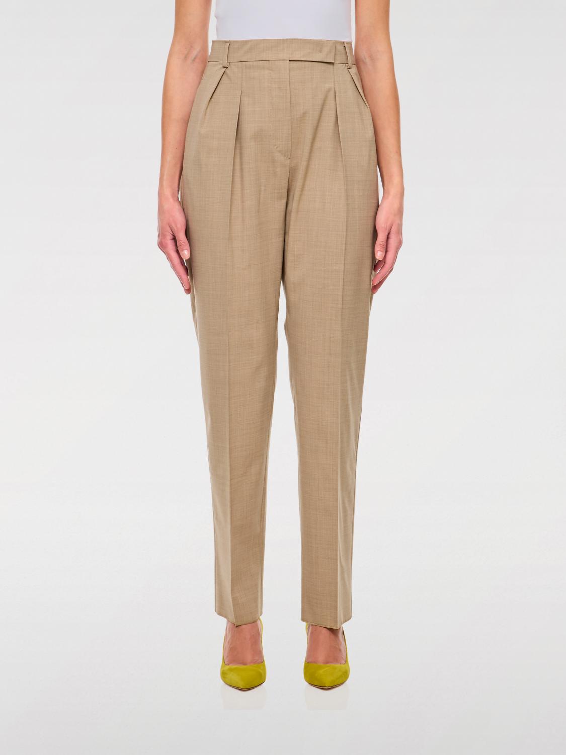 Max Mara Finale High Waist Trousers In Beige