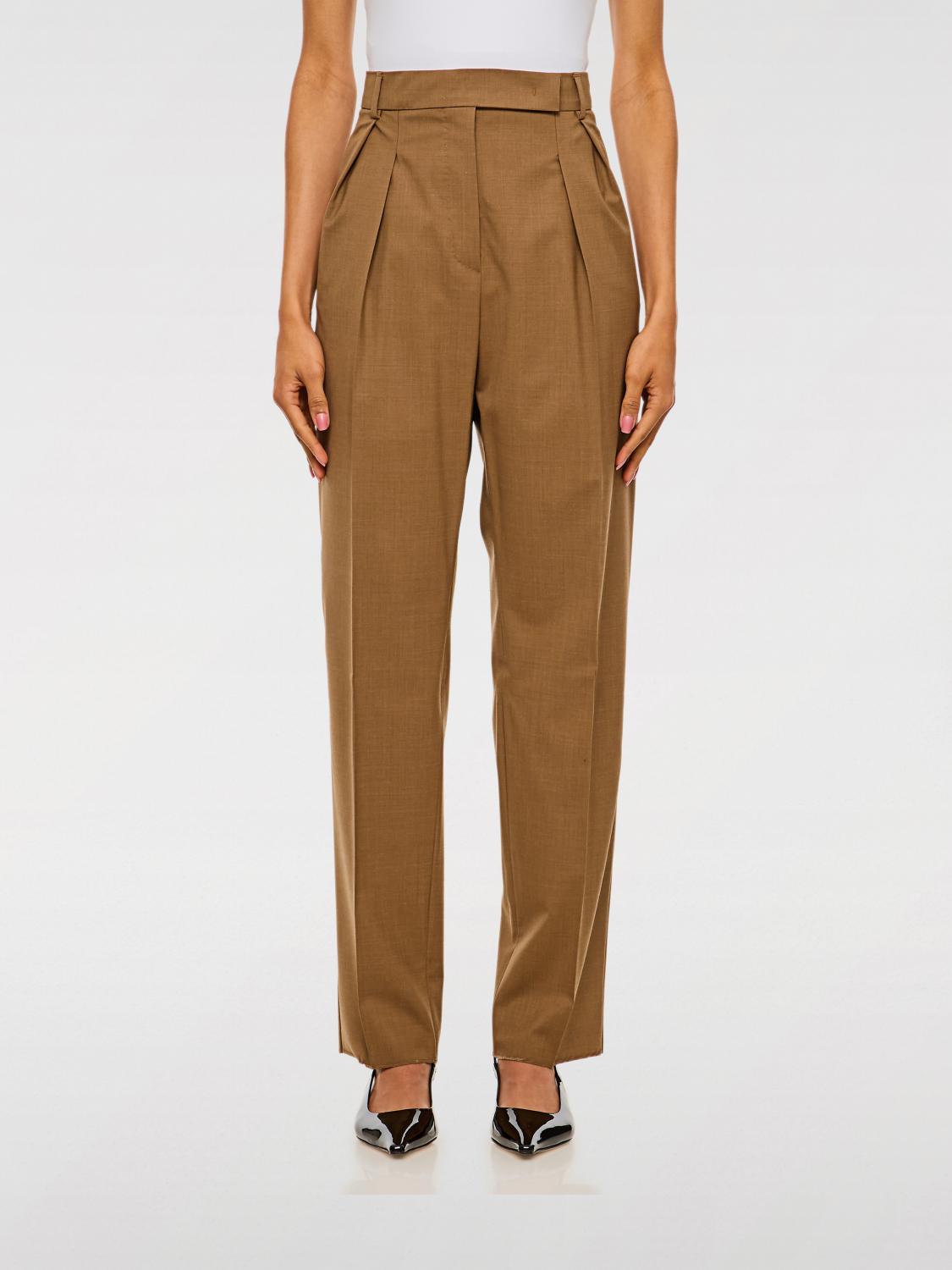 Max Mara Finale High Waist Trousers In Brown