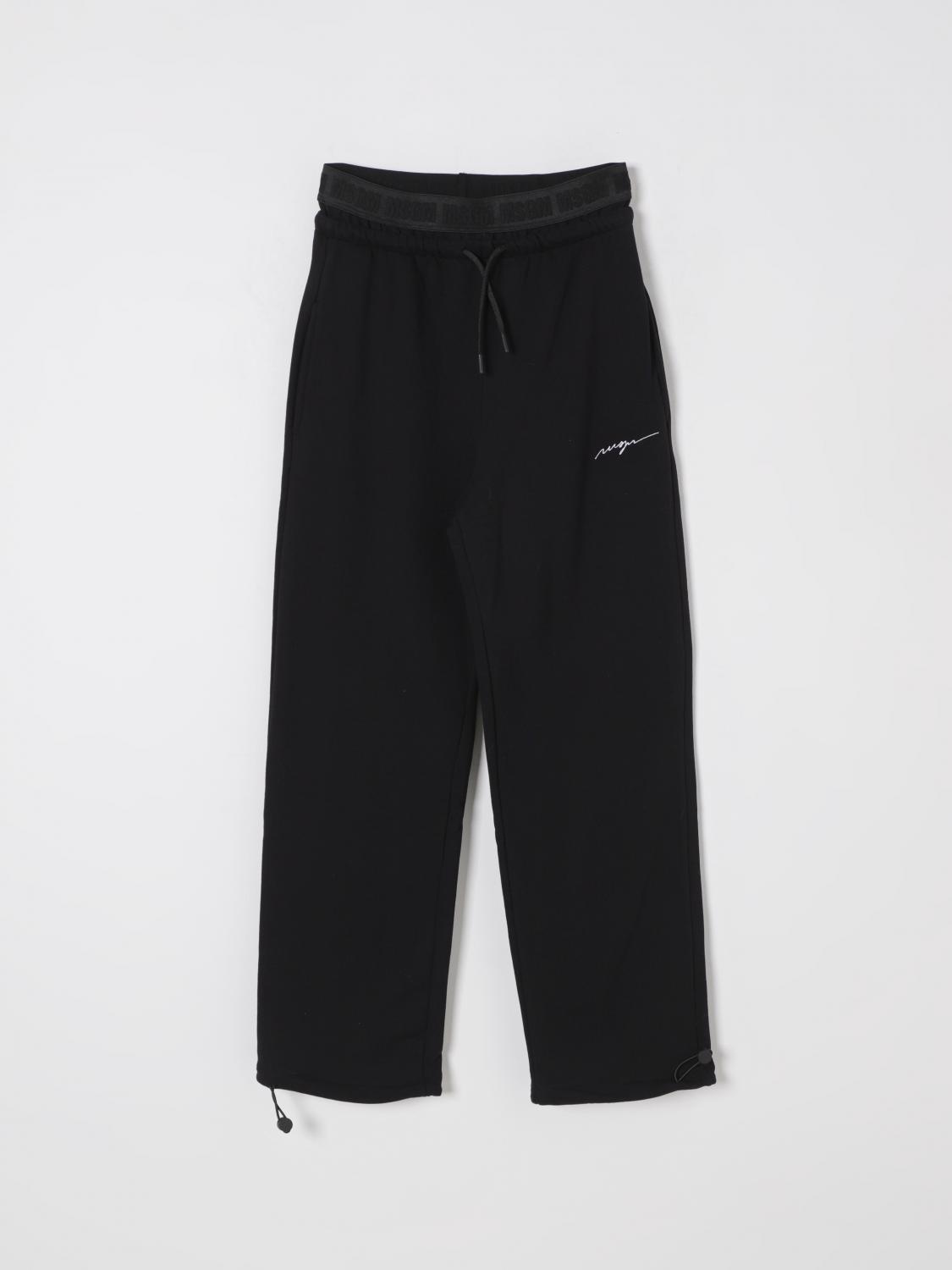 Shop Msgm Pants Kids Kids Color Black
