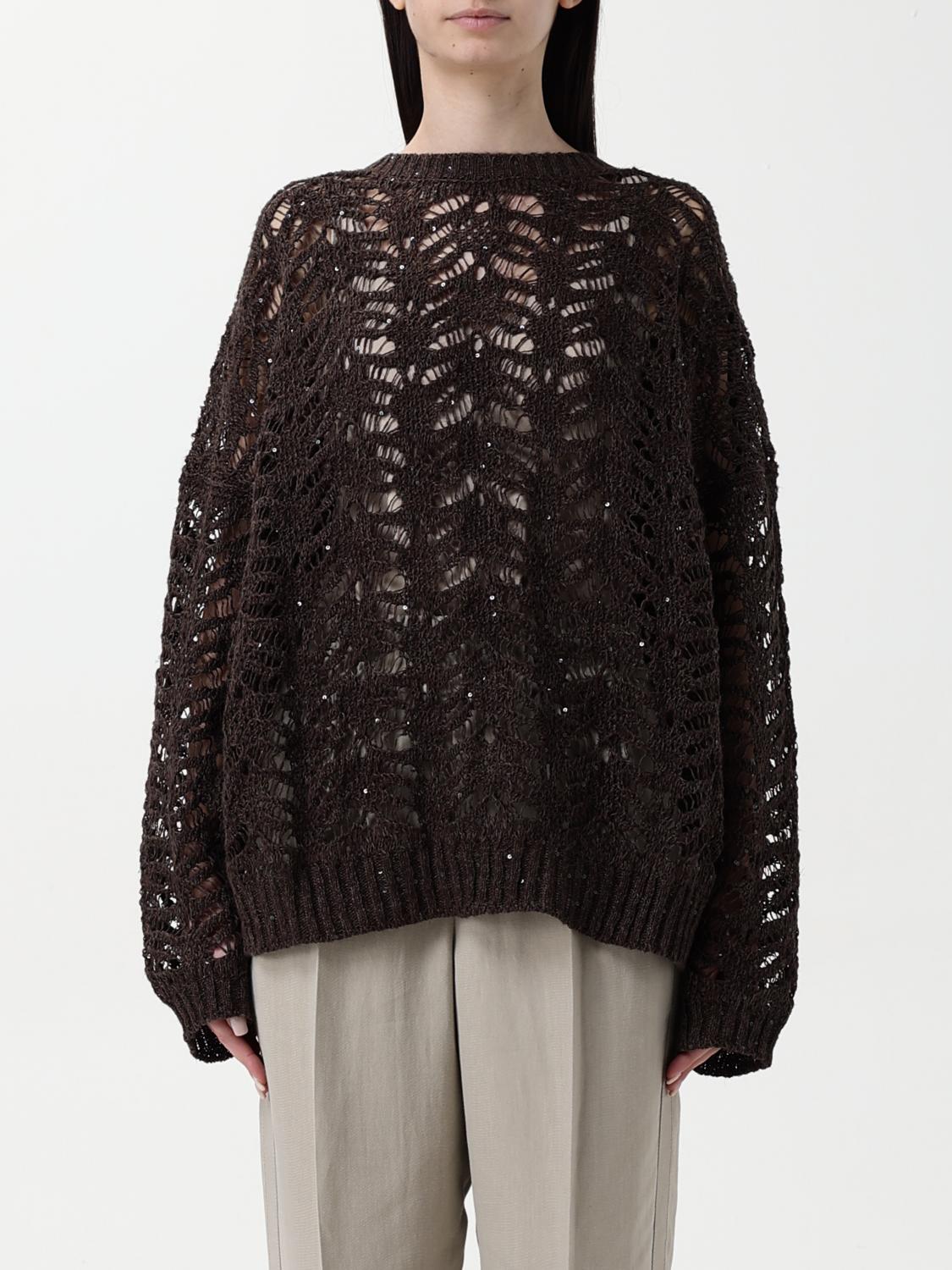 BRUNELLO CUCINELLI SWEATER BRUNELLO CUCINELLI WOMAN COLOR COCOA G58111113
