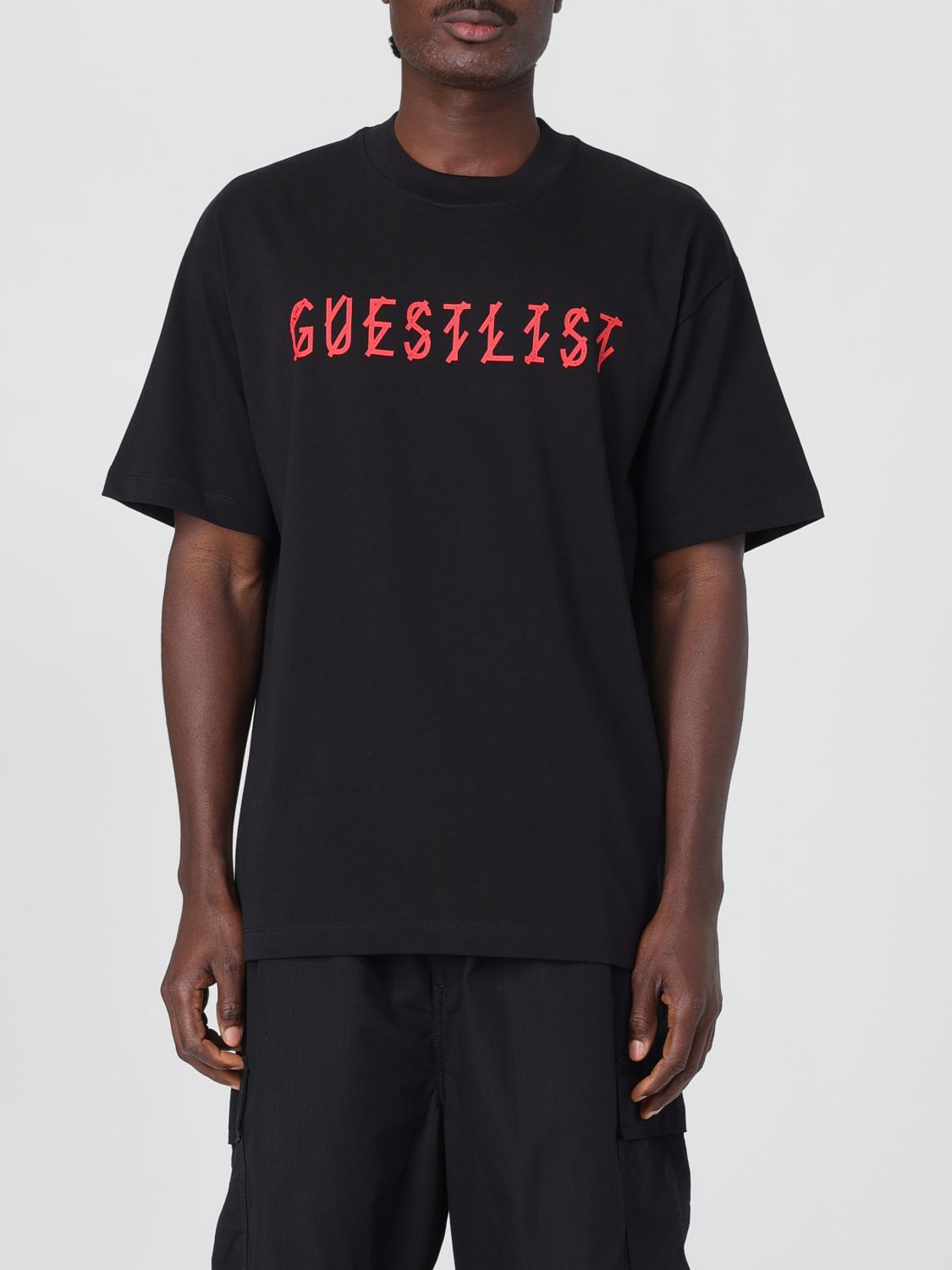 44 Label Group Black T-shirt With Print On The Front And Maxi Logo On The Back