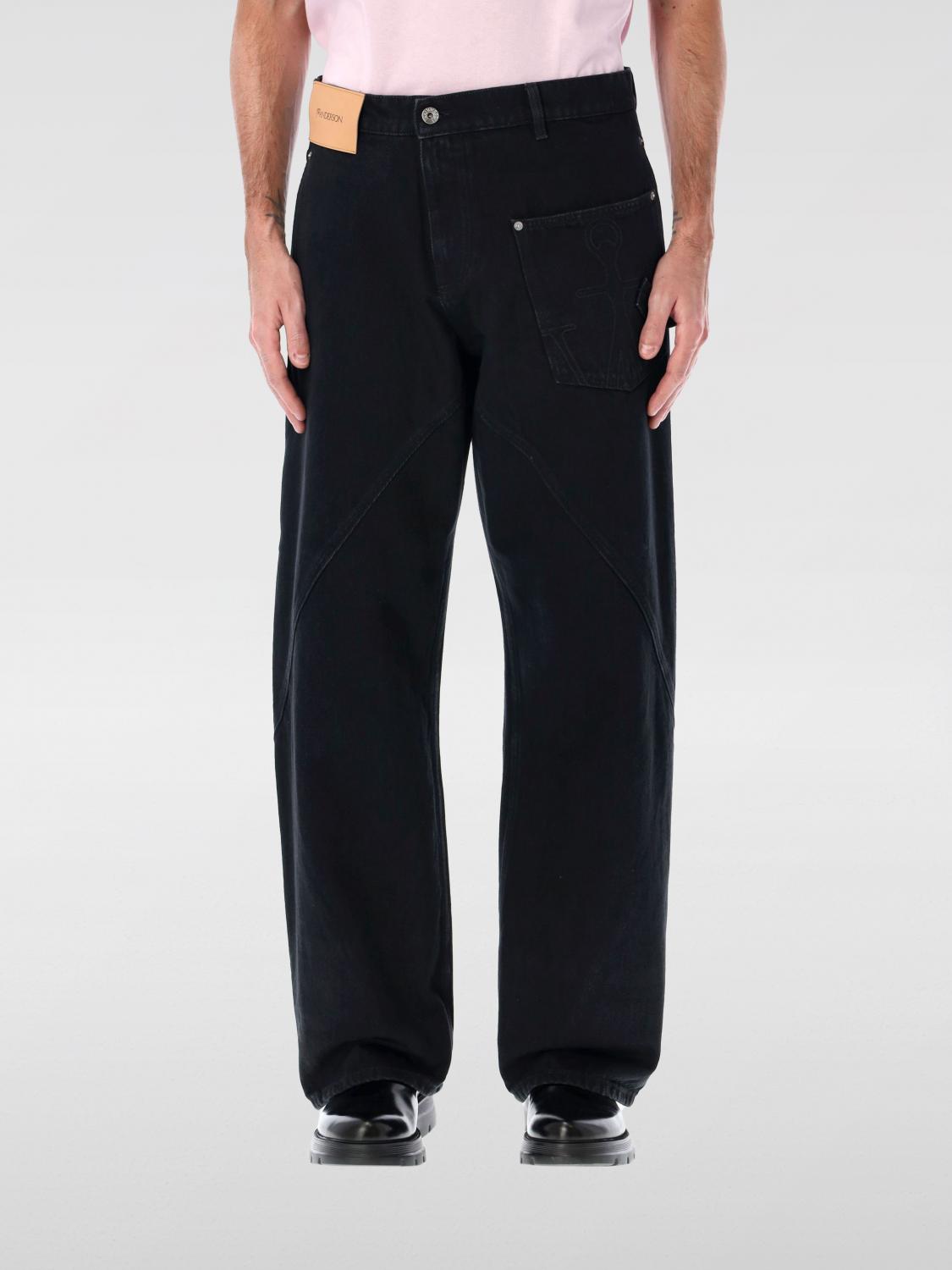 Jw Anderson Twisted Workwear Denim Jeans In Black