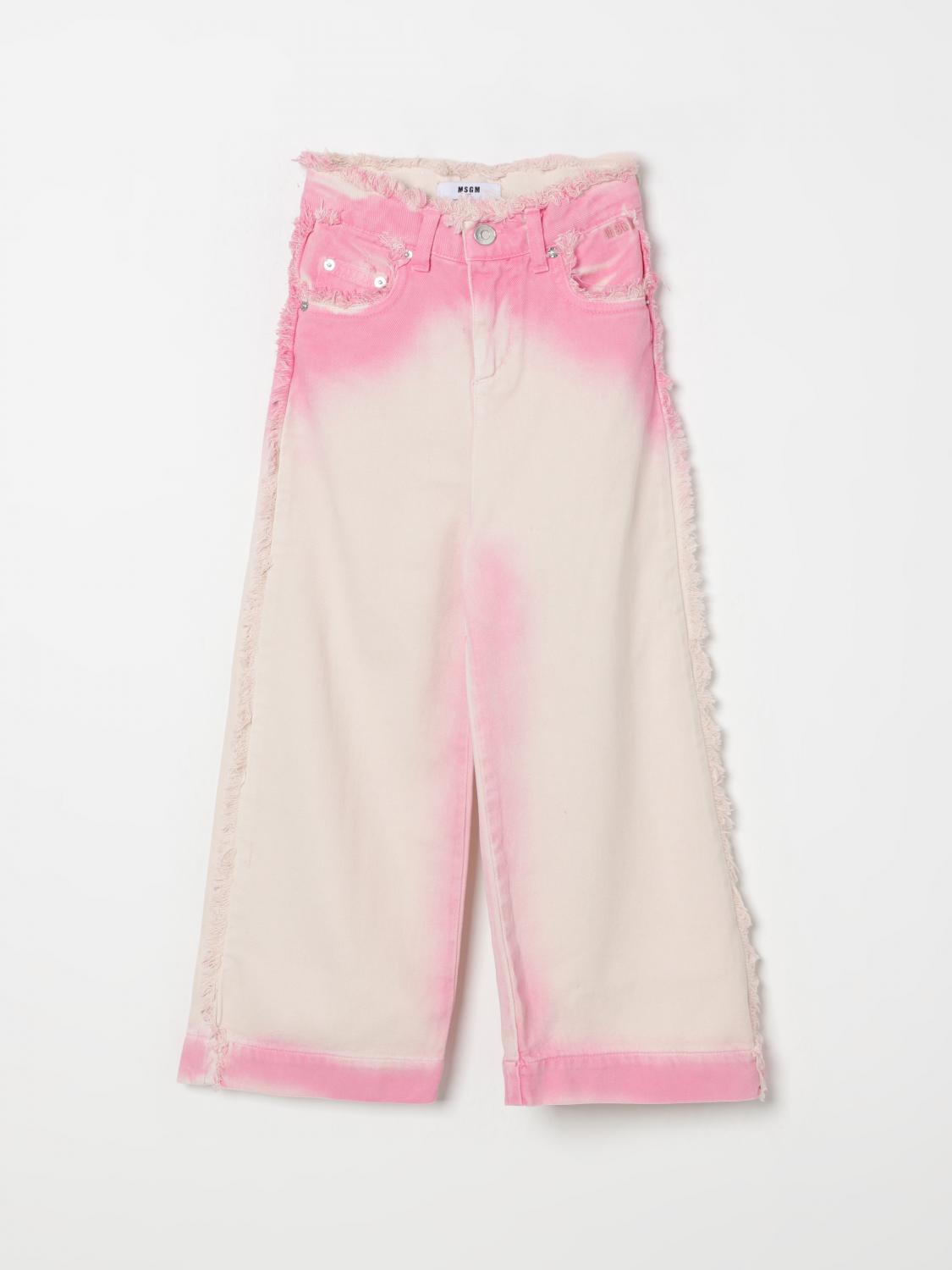 Msgm Airbrushed Jeans In Pink