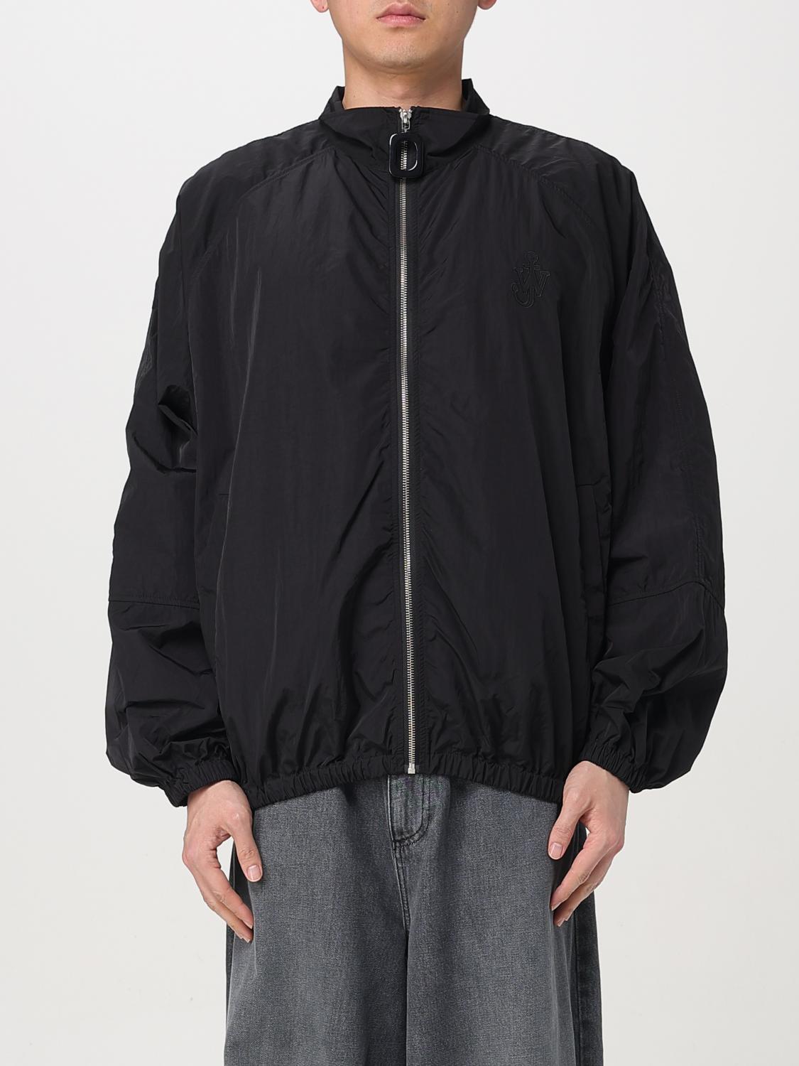 Jw Anderson Black Jacket With Mock Neck And Raglan Sleeves In Tech Fabric Man In Black