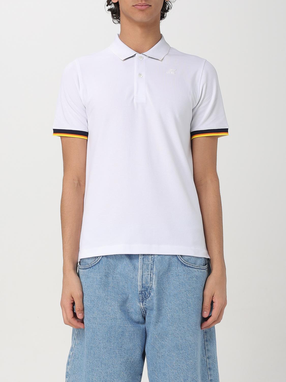 K-way Vincent Pique Sottocollo In Contrasto Polo In White