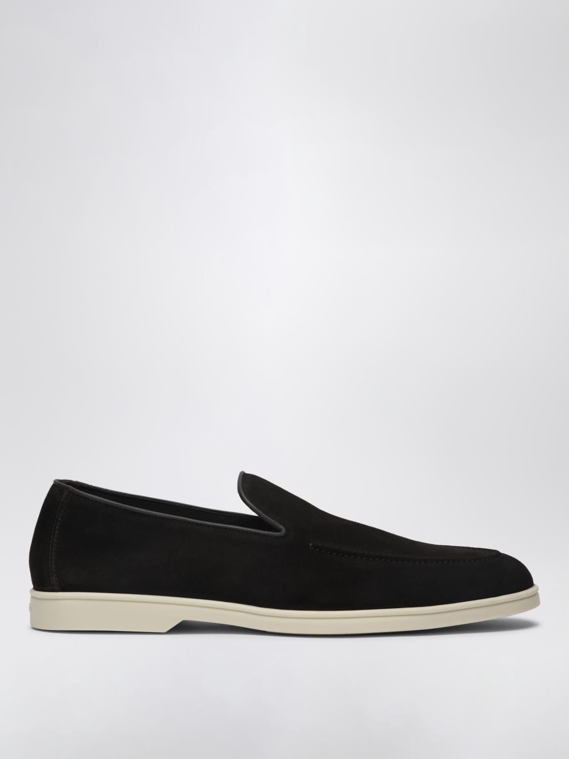 Doucal's Brown Suede Leather Loafer In Coffee