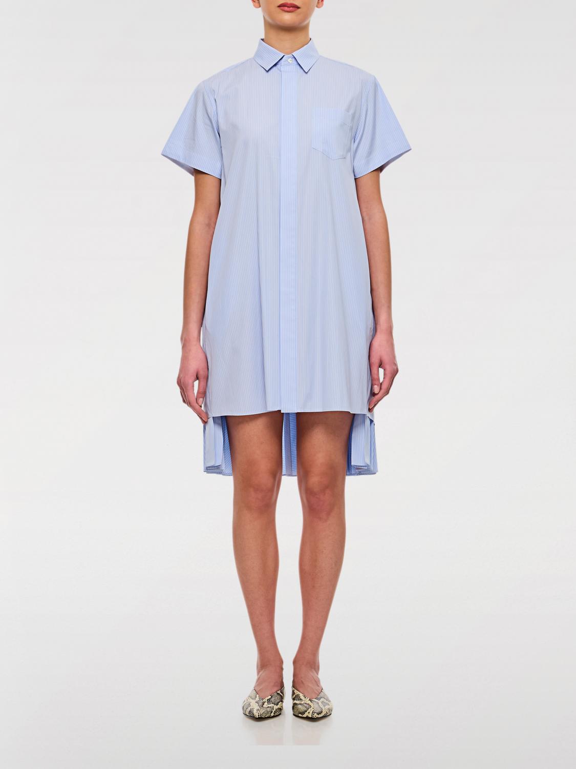 Sacai Cotton Poplin Dress Clothing In Striped