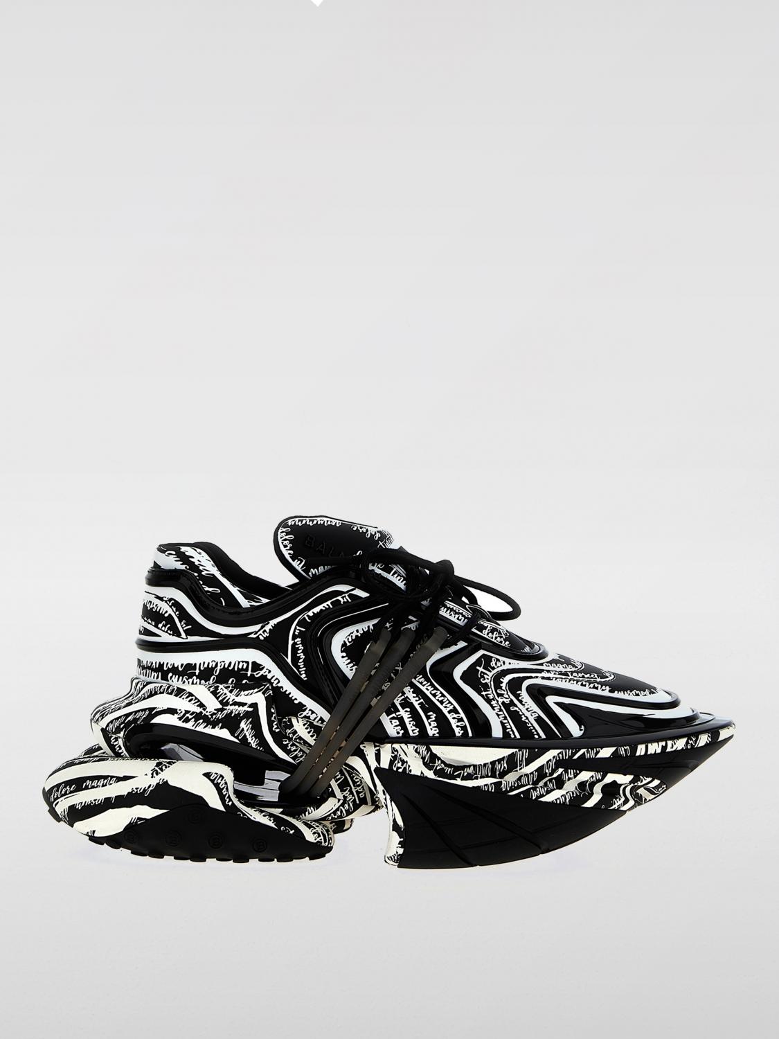 Balmain Unicorn Wave Lace-up Sneakers In Black