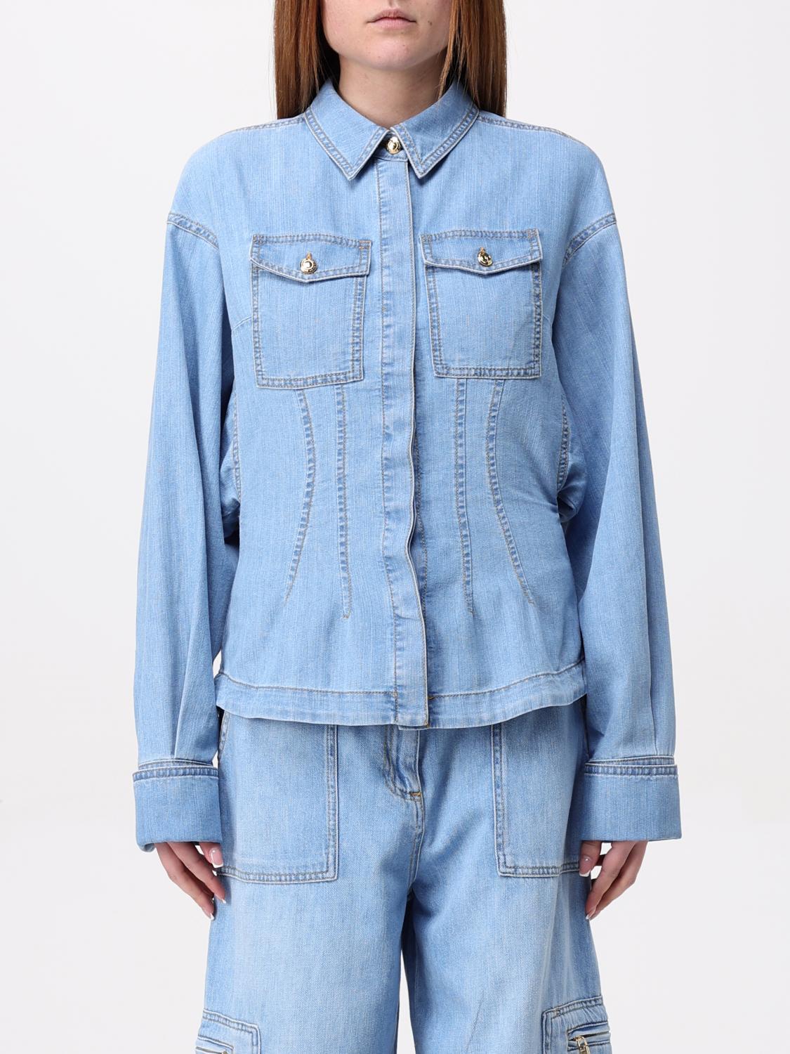 Elisabetta Franchi Shirt Woman Color Gnawed Blue In Gnawed Blue
