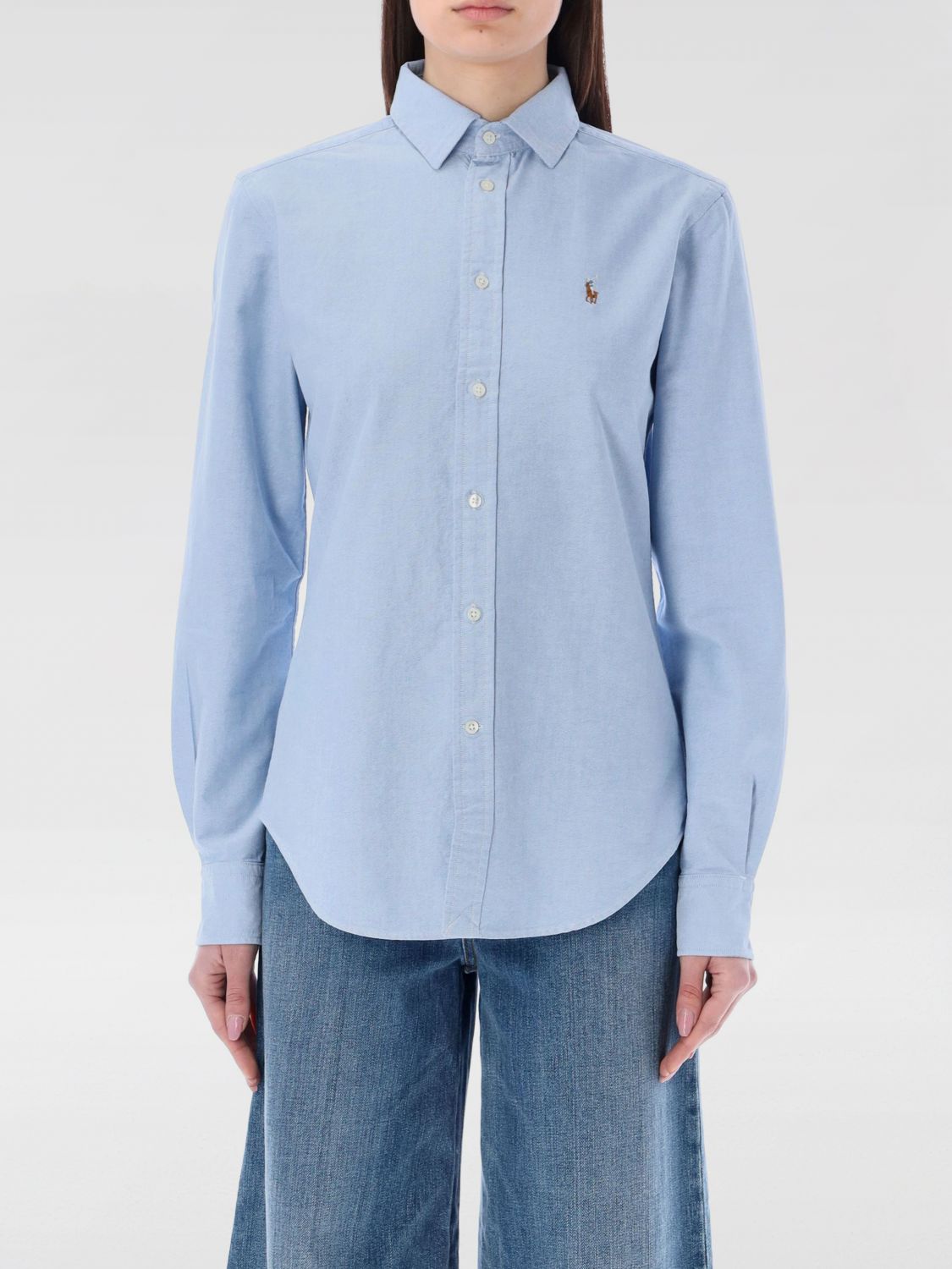 Polo Ralph Lauren Pony-embroidered Cotton Shirt In Blue