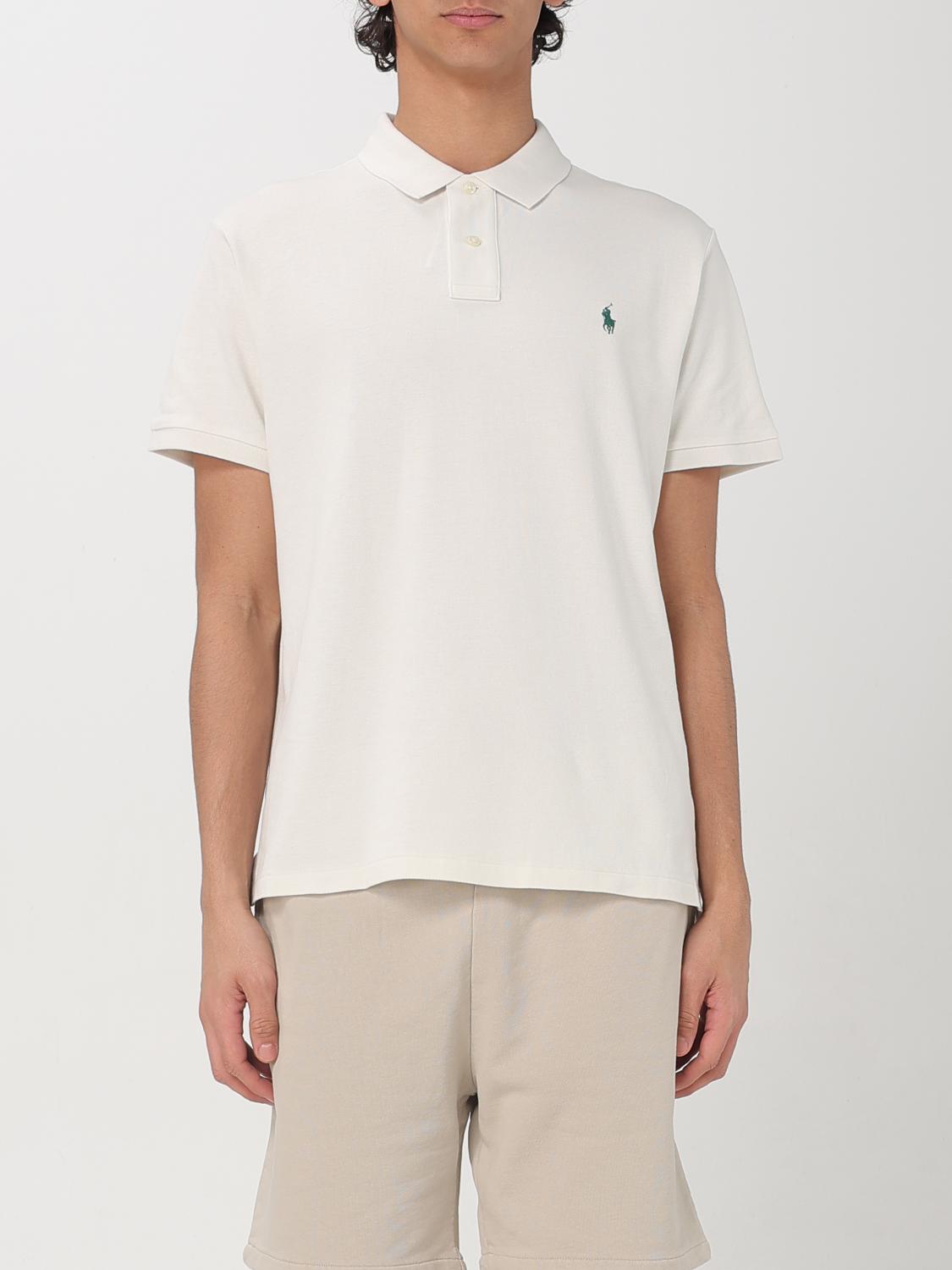 Polo Ralph Lauren Logo Shirt Polo White In Bottle Green