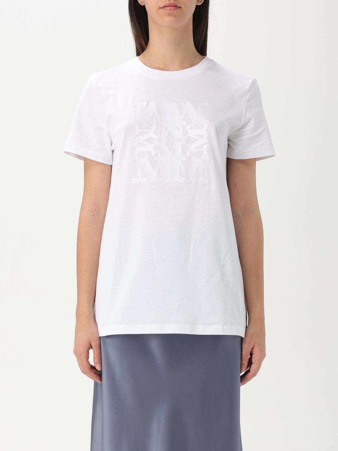 Max Mara Short Sleeve Crew Neck Top In Multi