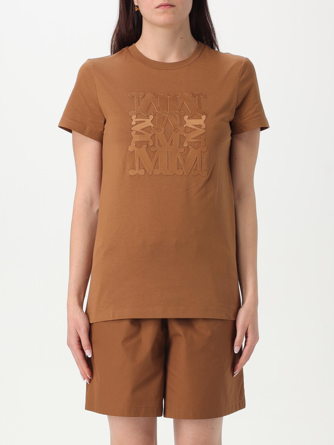 Max Mara T-shirt Woman Leather In Leather