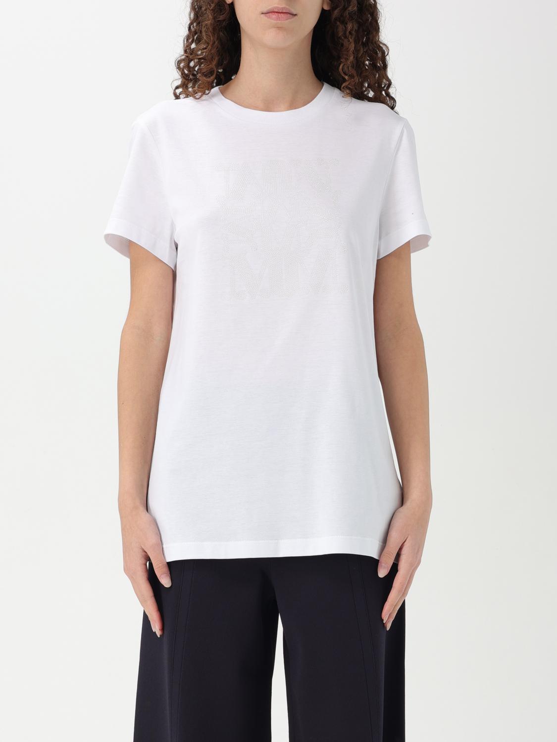 Max Mara Embroidered Logo T-shirt In White 1