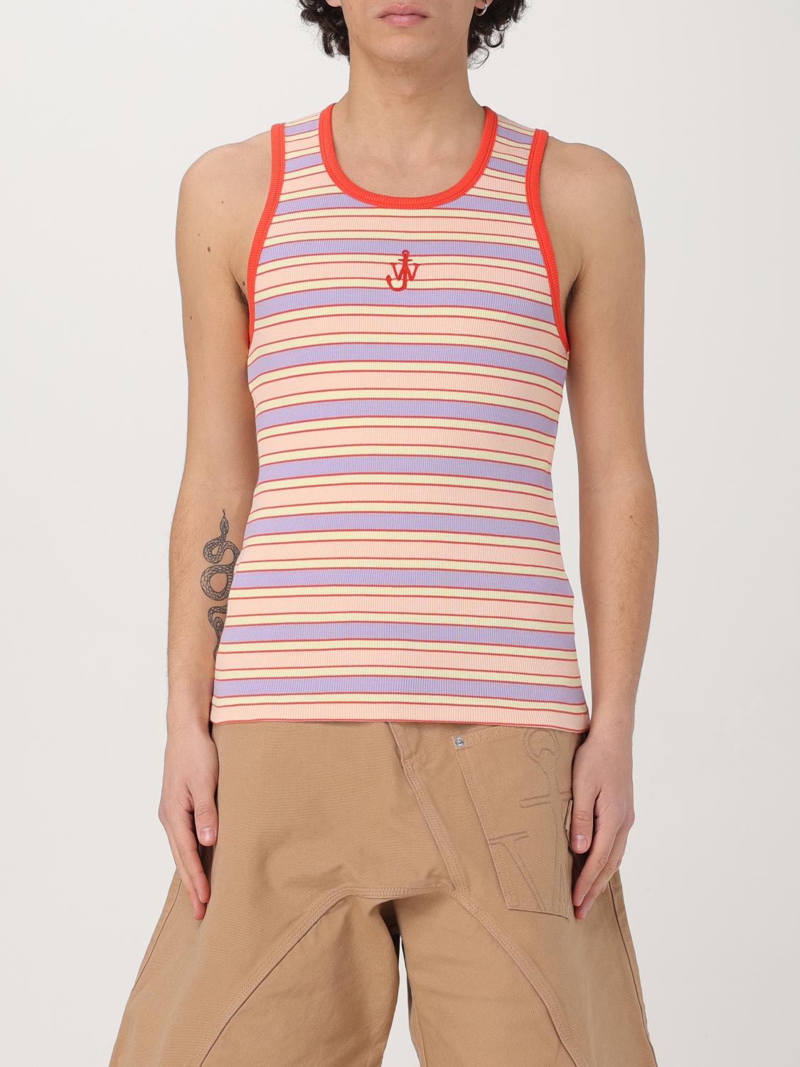 Jw Anderson J. W. Anderson Multicolored Striped Sleeveless Tank Top In Pink