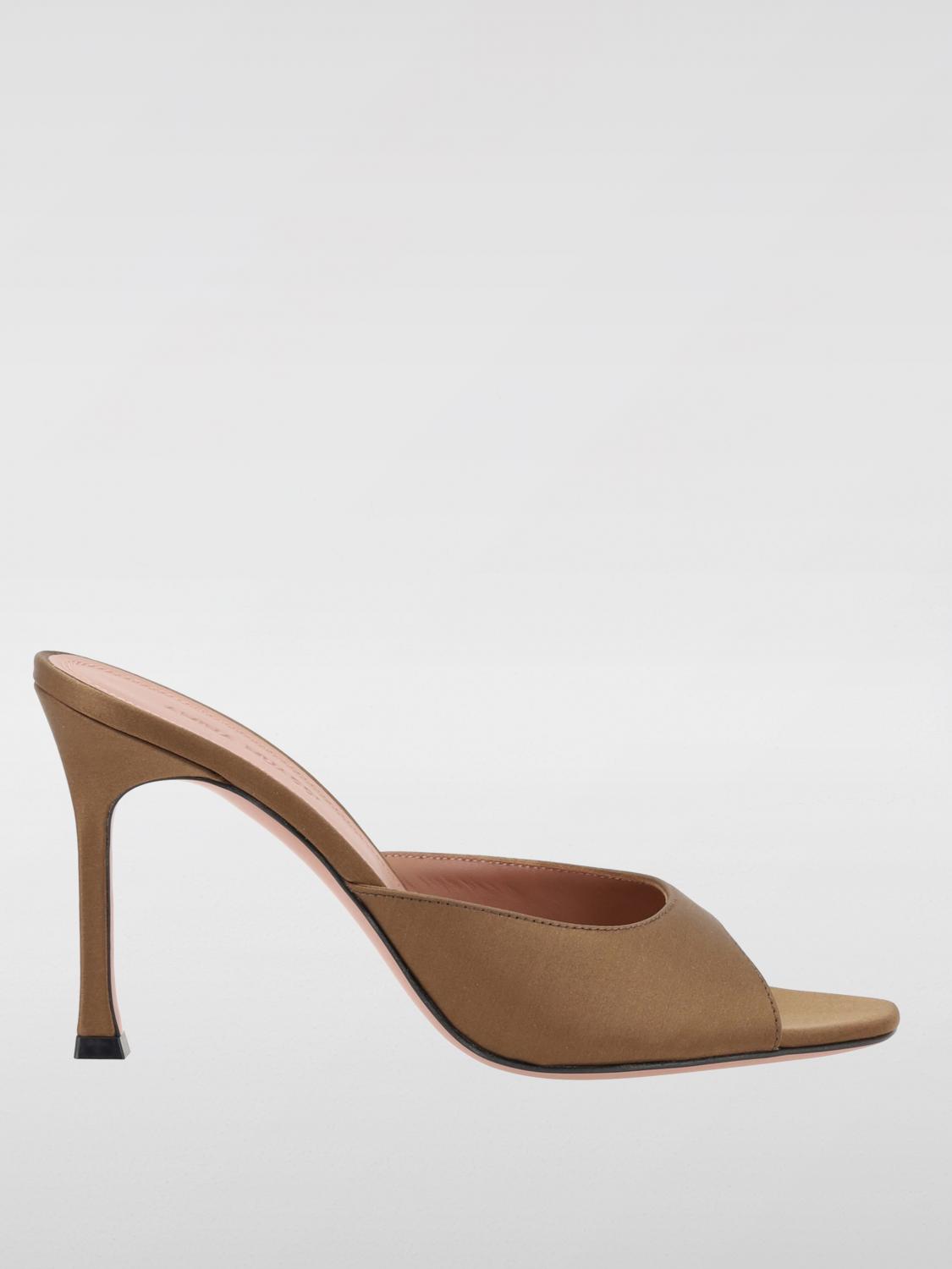Shop Amina Muaddi Heeled Sandals Woman Color Brown