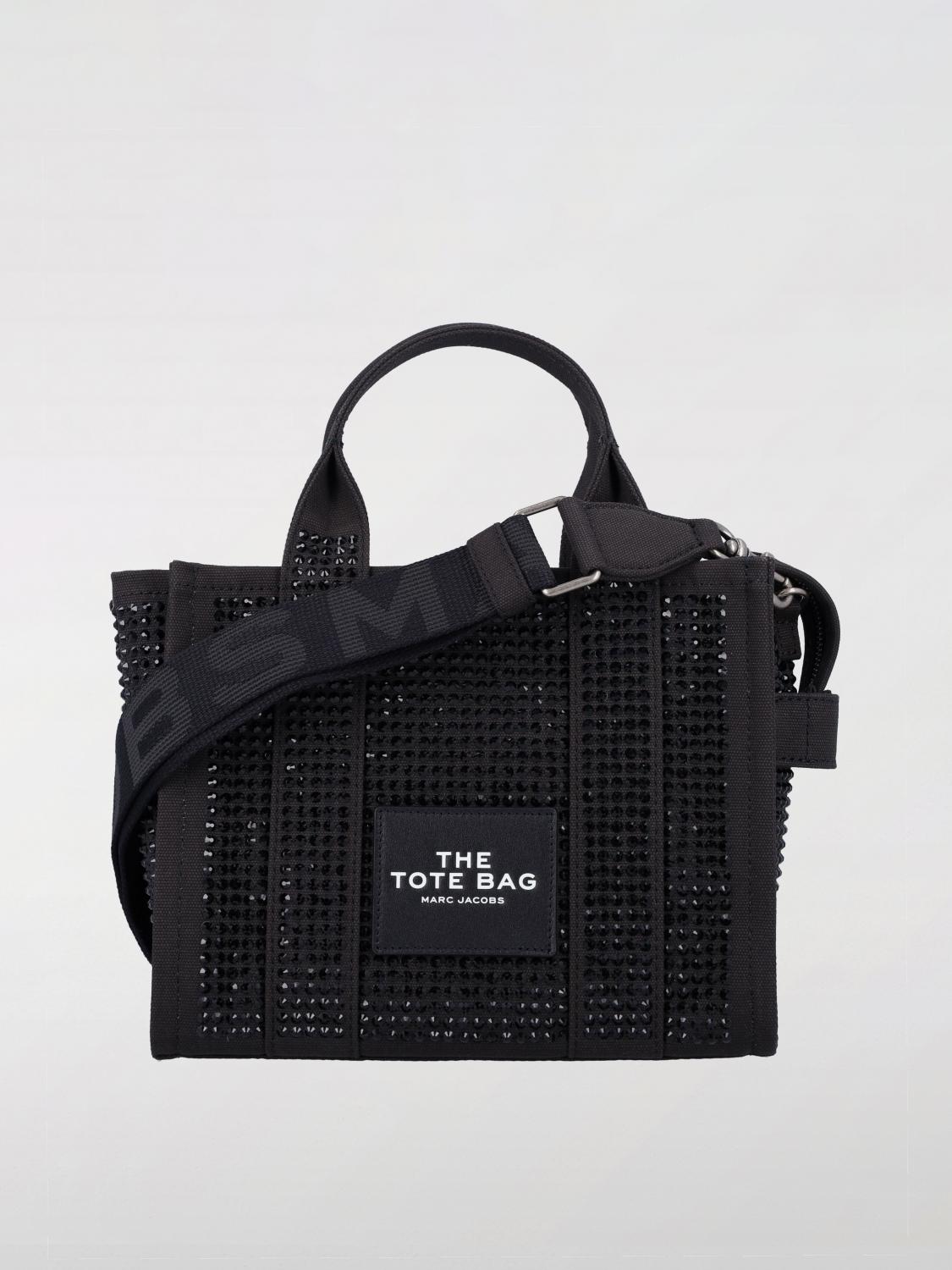 Marc Jacobs The Small Tote In Canvas With Applied Crystals In Black