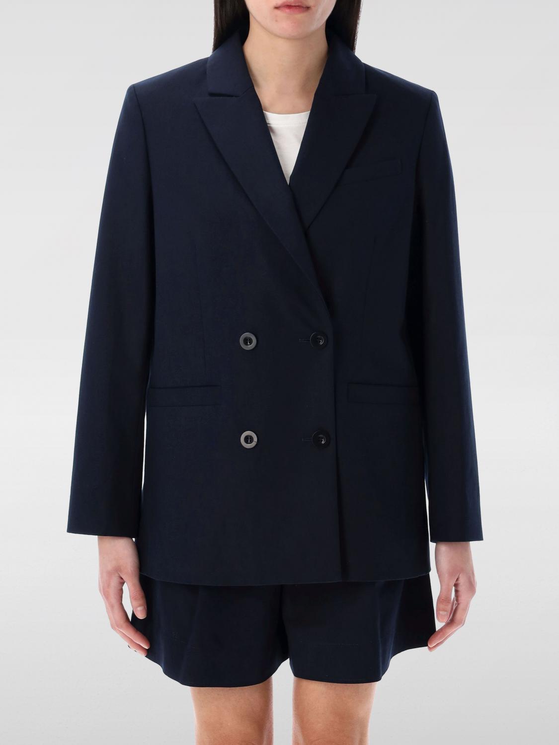 Apc Button Detailing Double-breasted Blazer In Blau