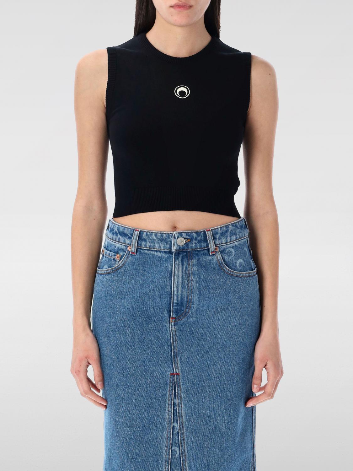 MARINE SERRE Top Woman color Black