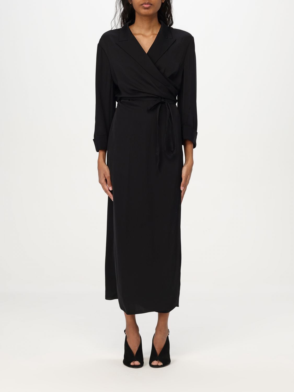 Theory Silk Shirt Dress Dresses Black In Black