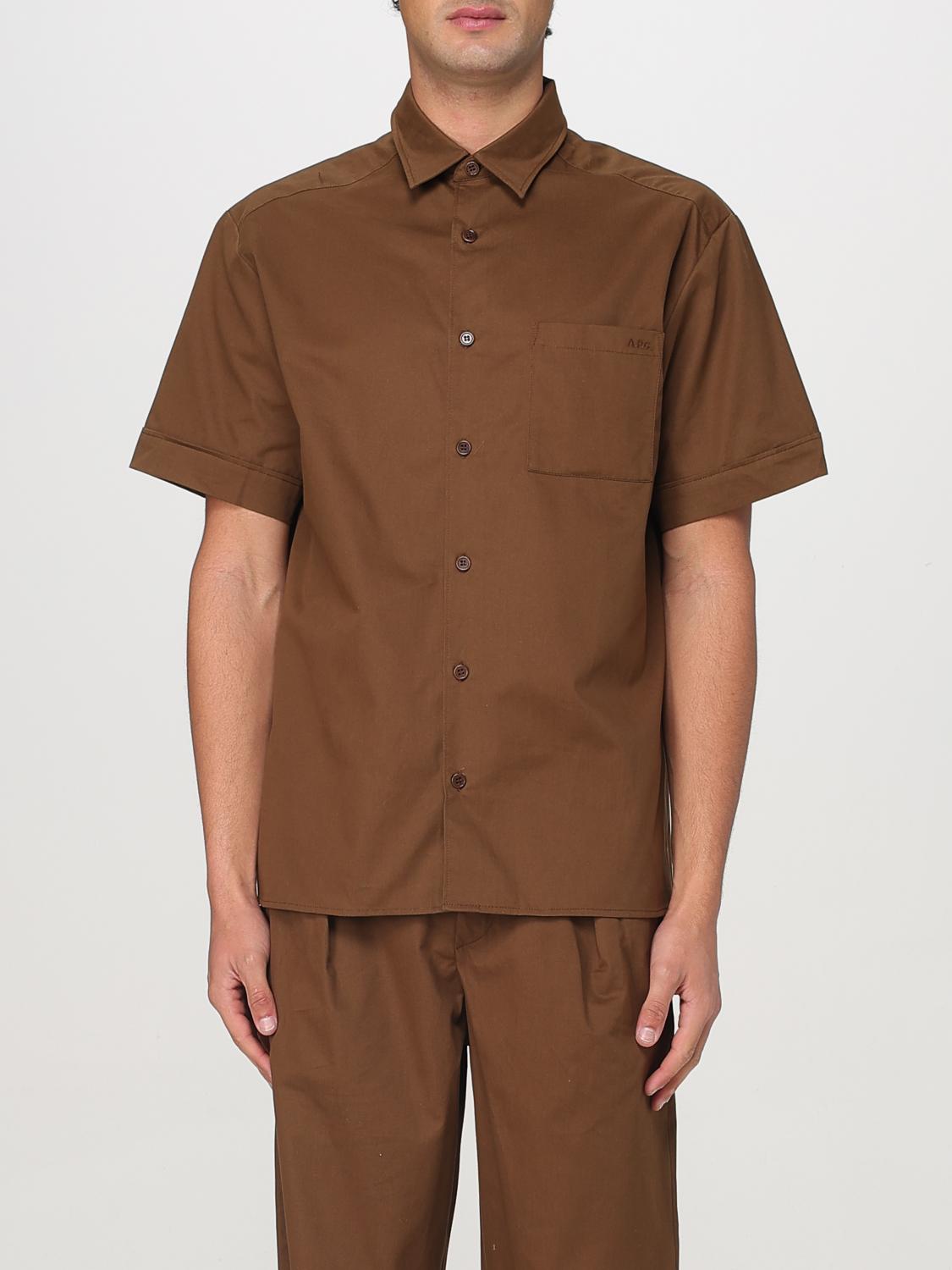 Apc Shirt A.p.c. Men Color Brown In Brown
