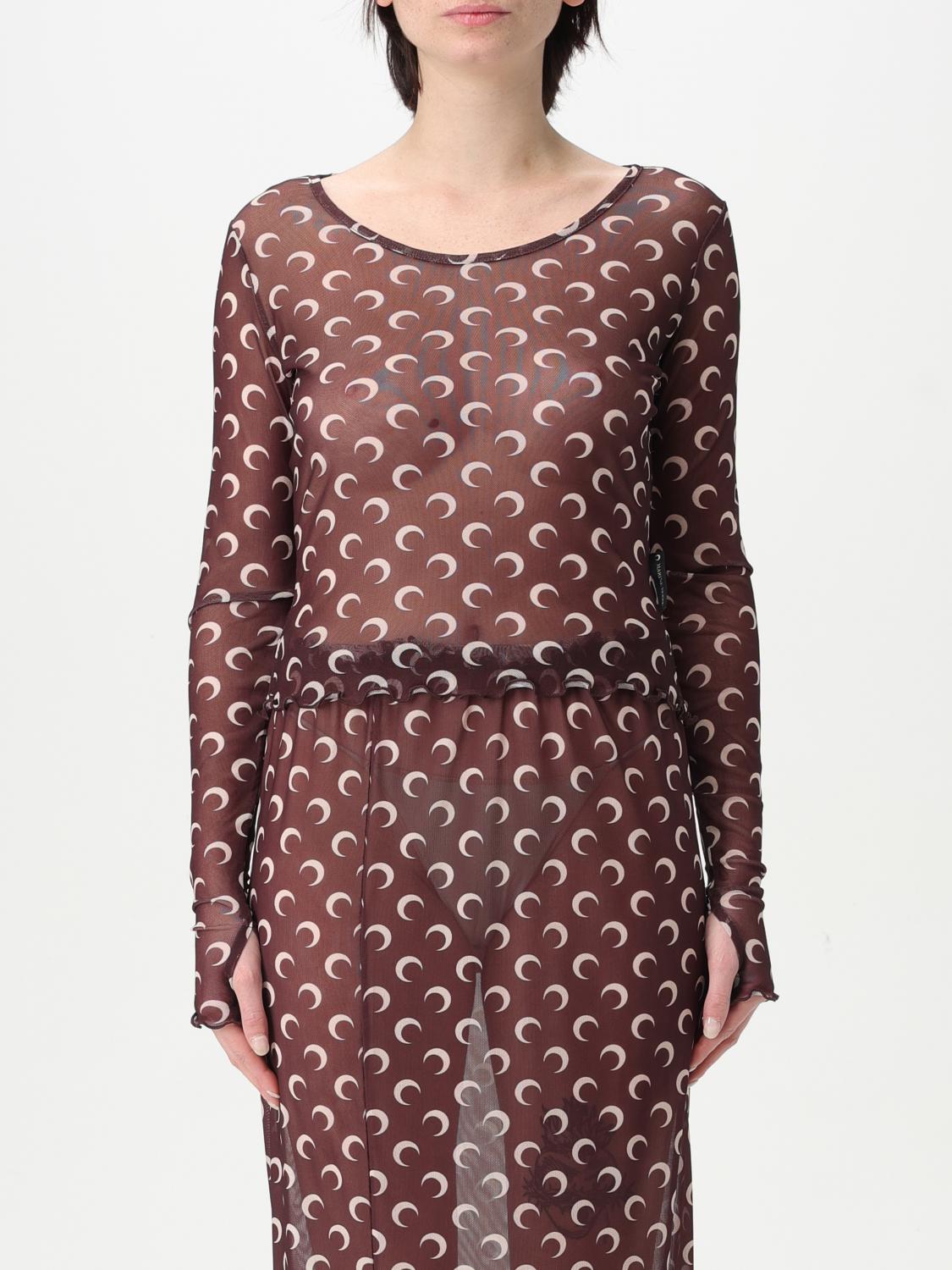 Marine Serre Top Woman Color Brown In Brown