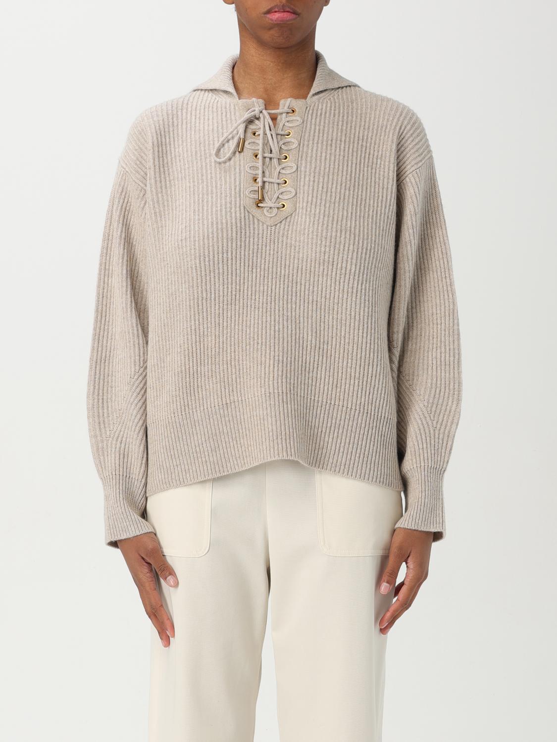Max Mara Eyelet Detail Knitwear With Lace-up Sleeves In Beige