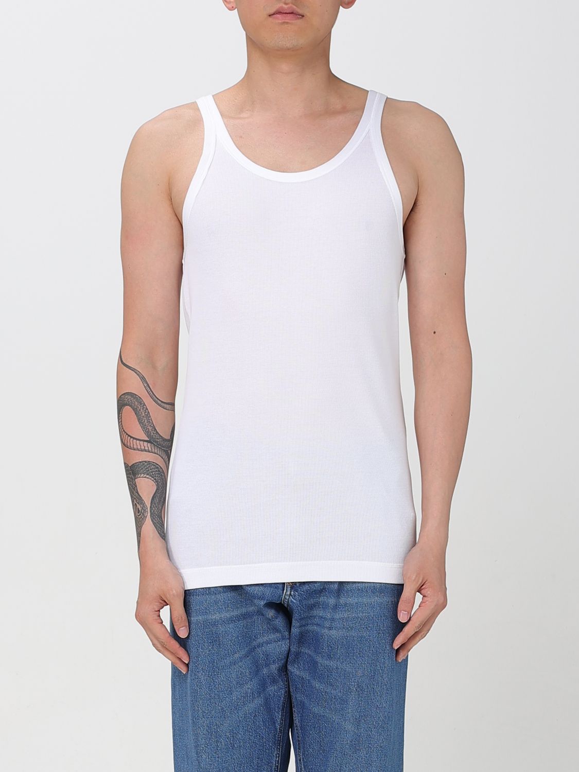 Dolce & Gabbana White Stripe Tank Top