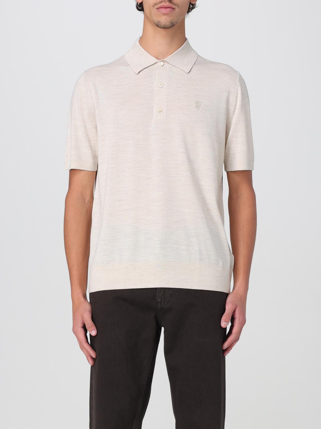 Burberry Wool Polo Shirt Nutmeg In Beige