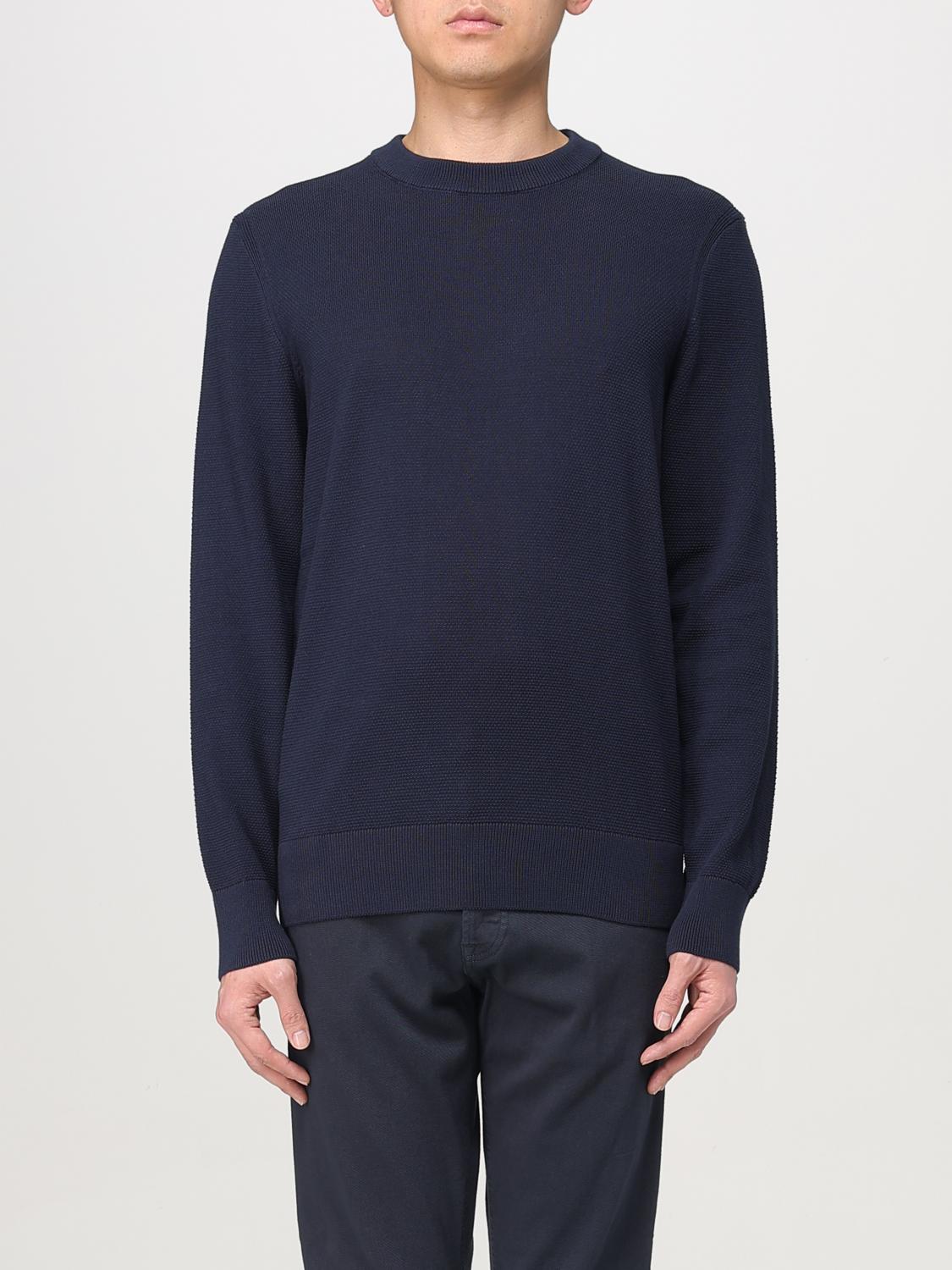 Hugo Boss Sweater Boss Men Color Blue In Blue
