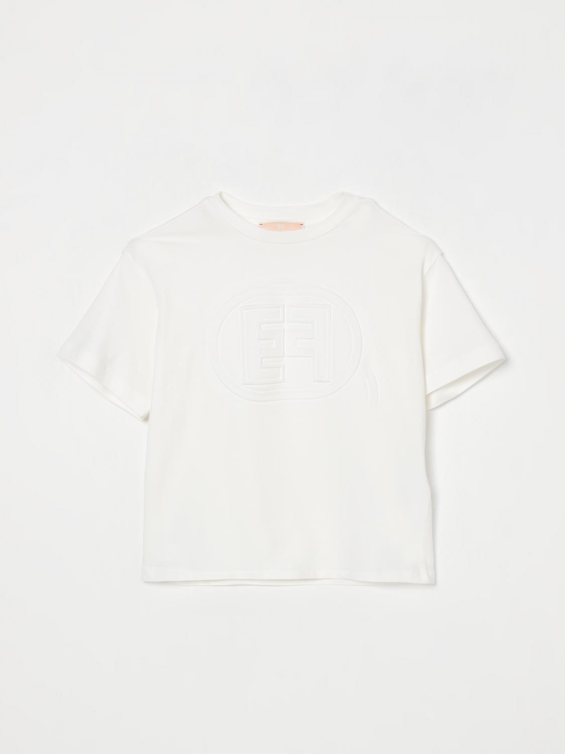 Shop Elisabetta Franchi La Mia Bambina T-shirt Kids Color Yellow Cream