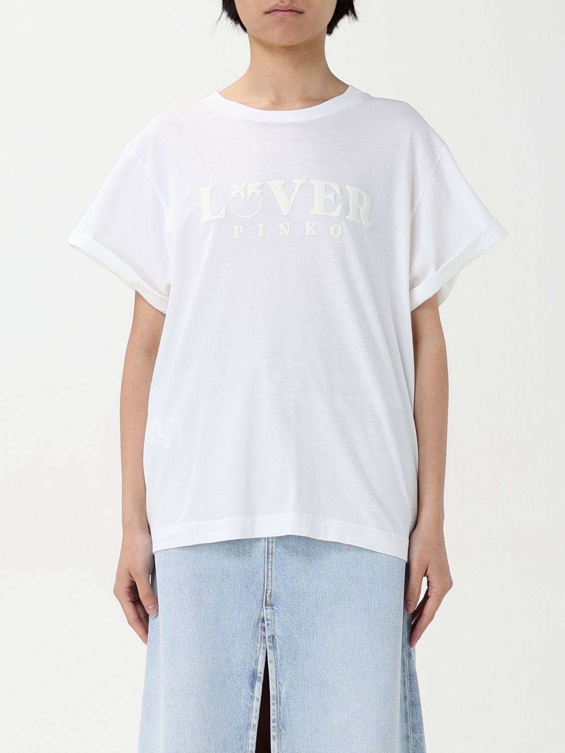 Shop Pinko T-shirt Woman Color White