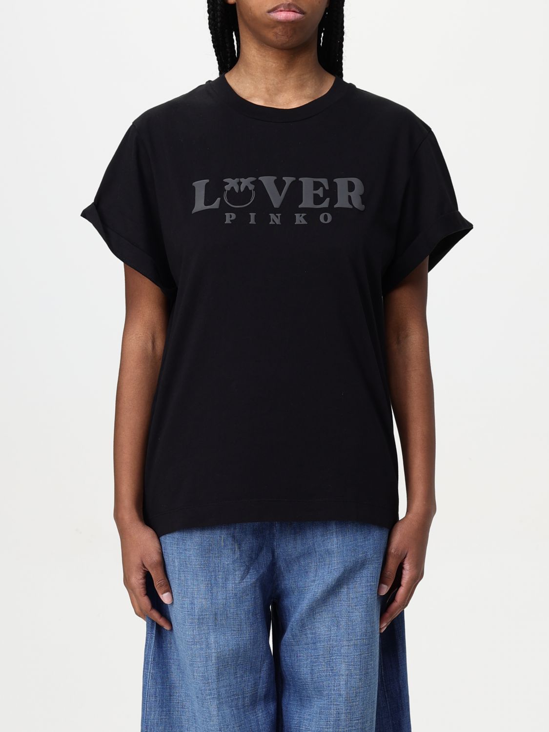 Shop Pinko T-shirt Woman Color Black In Schwarz