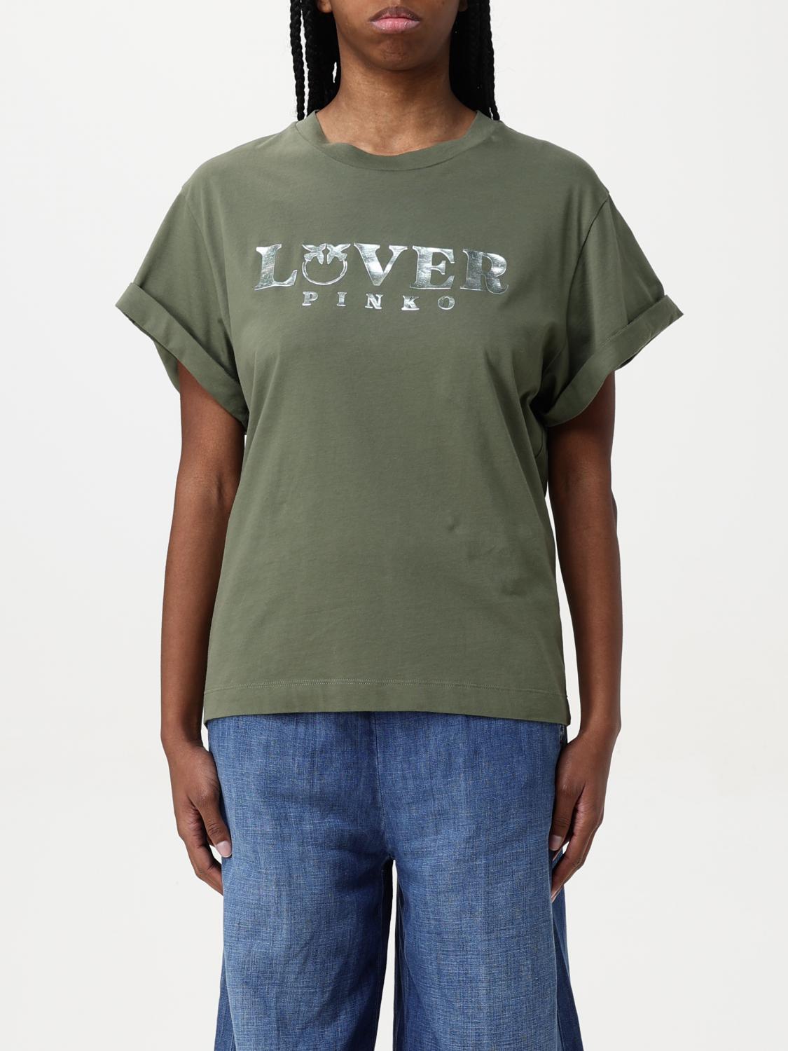 Shop Pinko T-shirt Woman Color Green In Grün