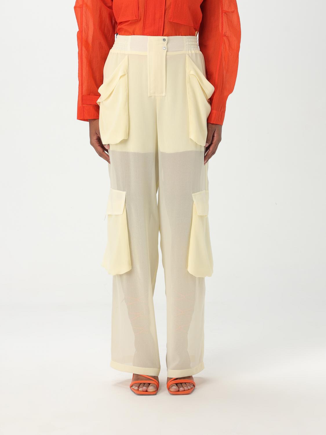 Pinko Sottocasa Trousers Made Of Polyester. In Beige