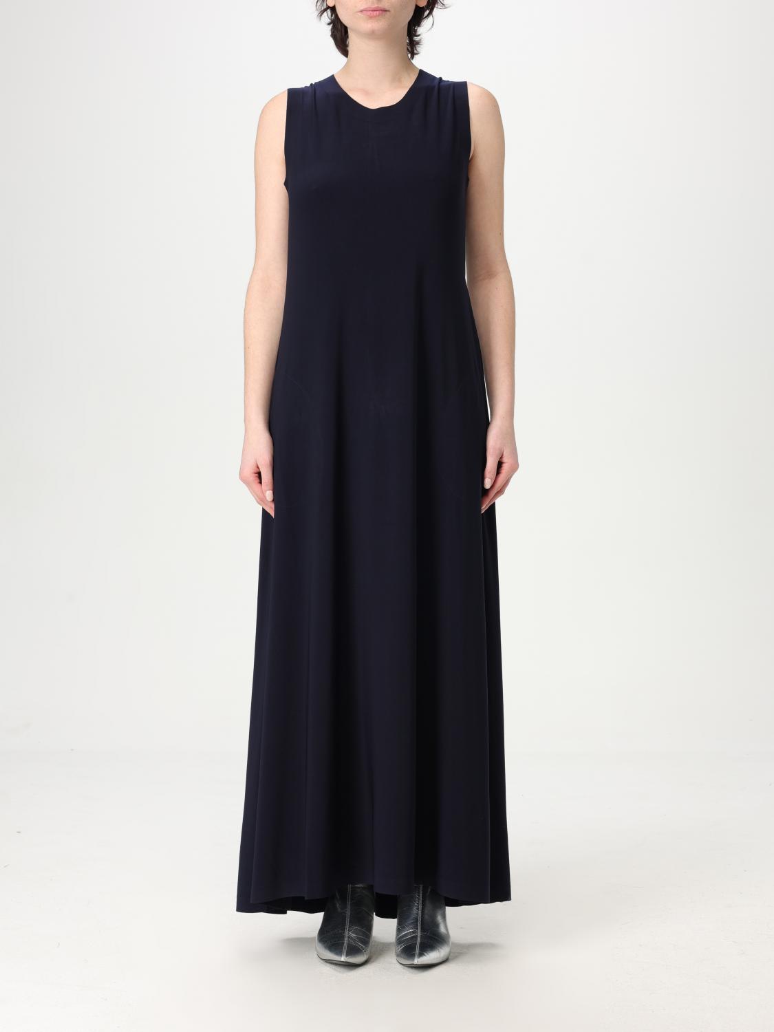 Norma Kamali Dress Woman Color Navy In Navy
