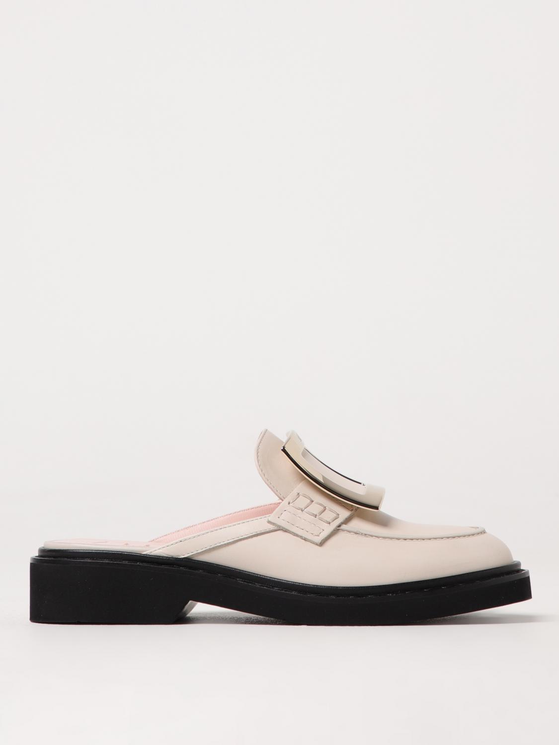 Roger Vivier Women Viv Rangers Leather Loafers In Weiss