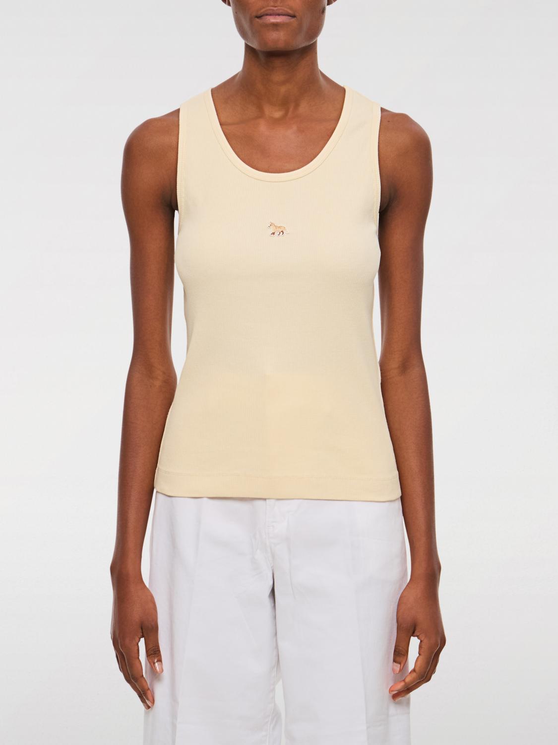 Shop Maison Kitsuné Top  Woman Color Ivory