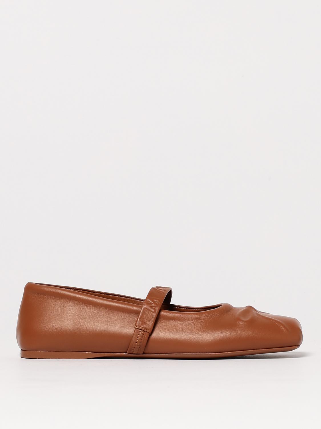 Marni Mary Jane Ballerina Shoes In Leather