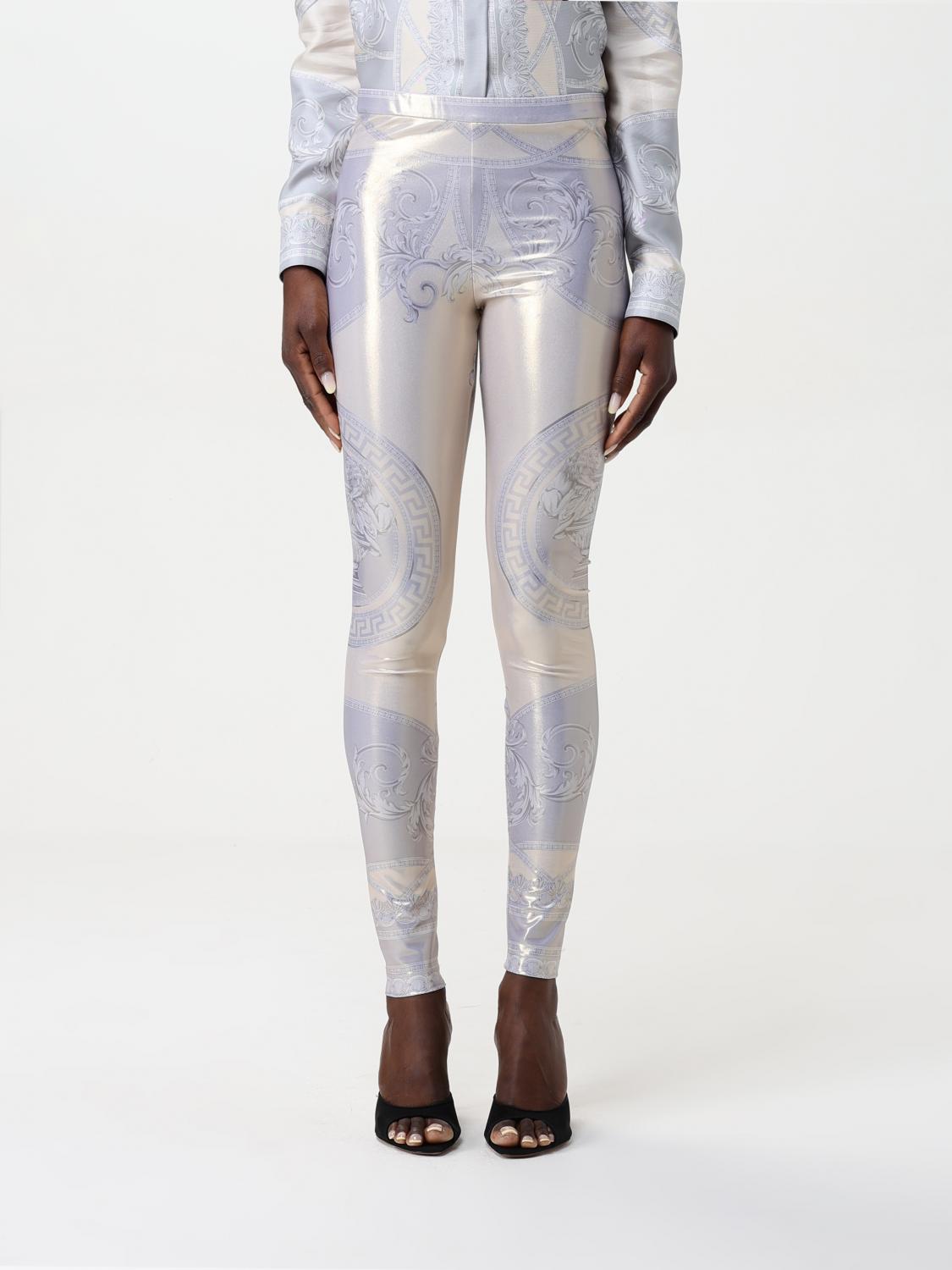 Versace La Coupe Des Dieux Laminated Leggings In Multicolor