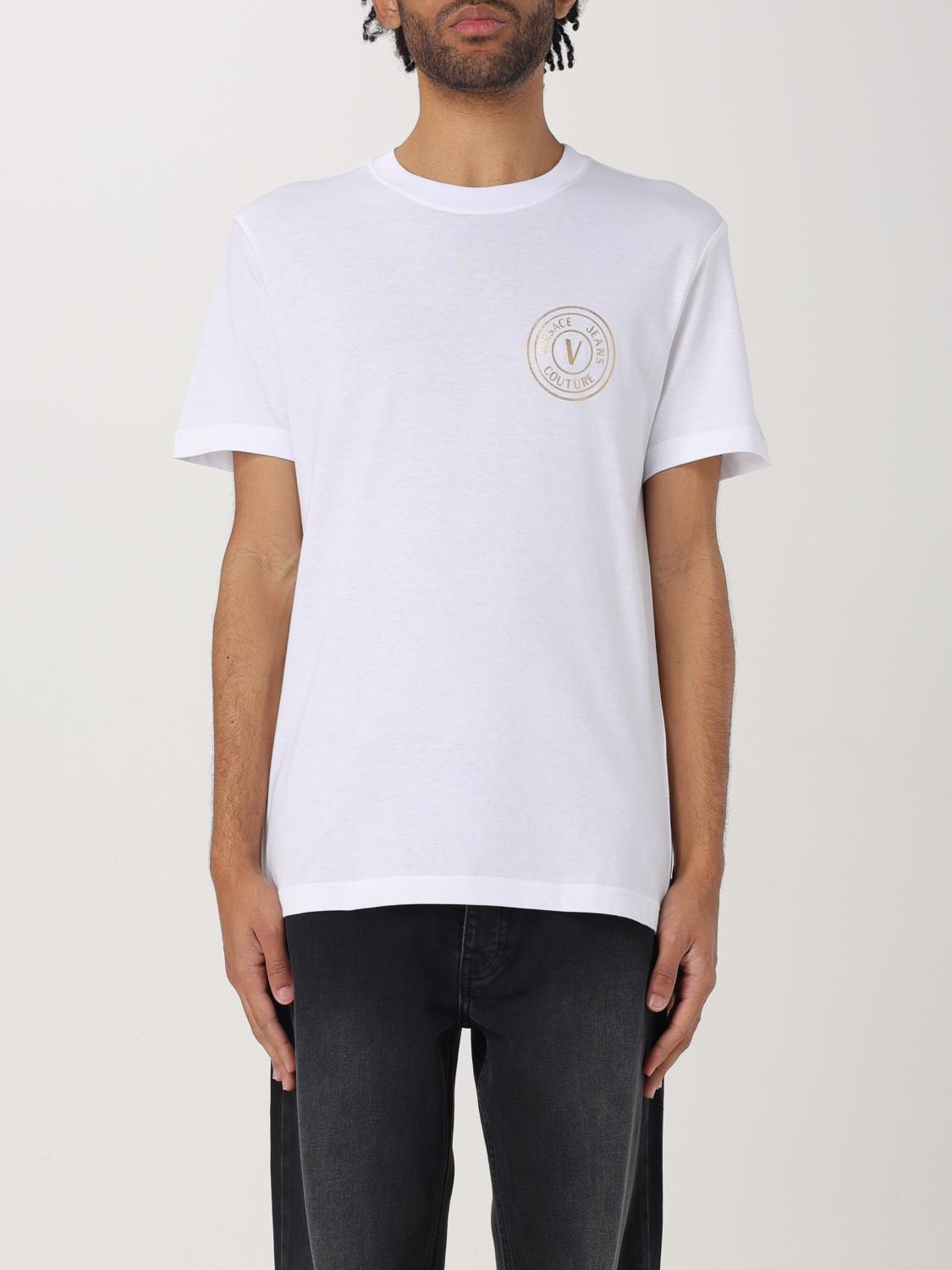 VERSACE JEANS COUTURE T-Shirt Men color White　VERSACE JEANS COUTURE Tシャツ メンズ カラー ホワイト VERSACE
