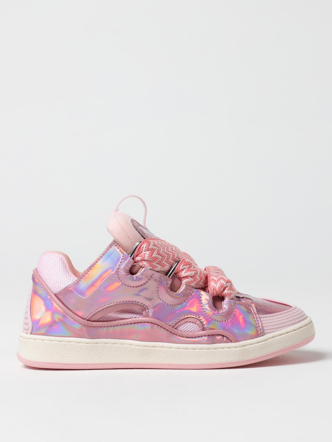 Lanvin Kids Pink Lace-up Sneakers In Pink
