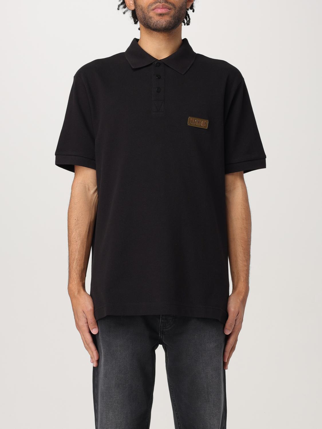 VERSACE JEANS COUTURE Polo Shirt Men color Black　VERSACE JEANS COUTURE ポロシャツ メンズ カラー ブラック VERSACE