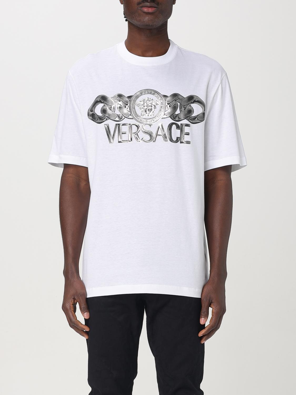 Versace White T-shirt With Medusa Head Logo Print On The Front In White