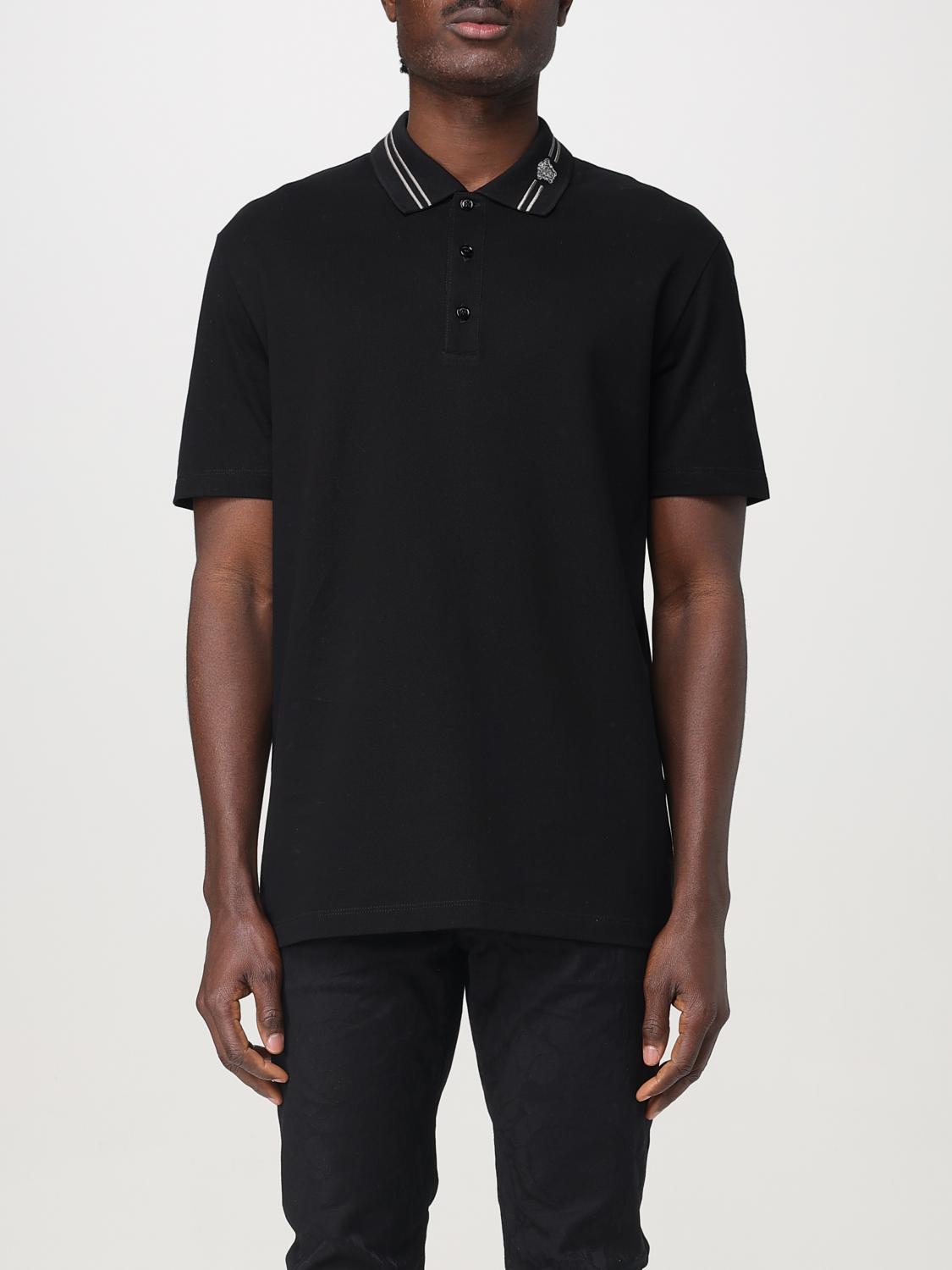 VERSACE Polo Shirt Men color Black