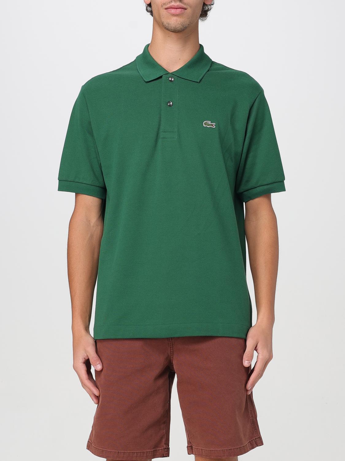 Shop Lacoste Polo Shirt Men Color Bottle Green