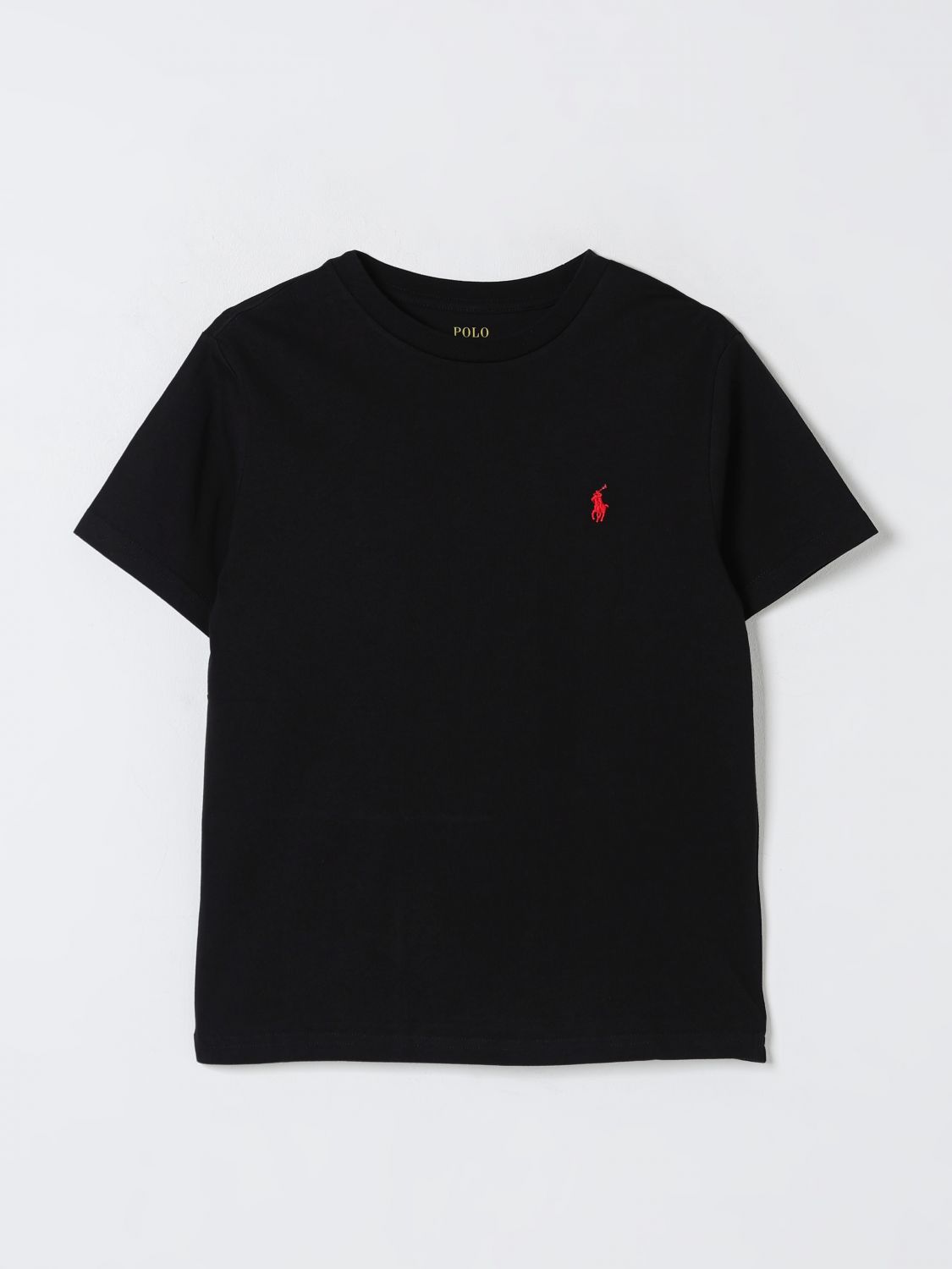 Polo Ralph Lauren Black Boys' Logo-embroidered Cotton-jersey T-shirt In Schwarz