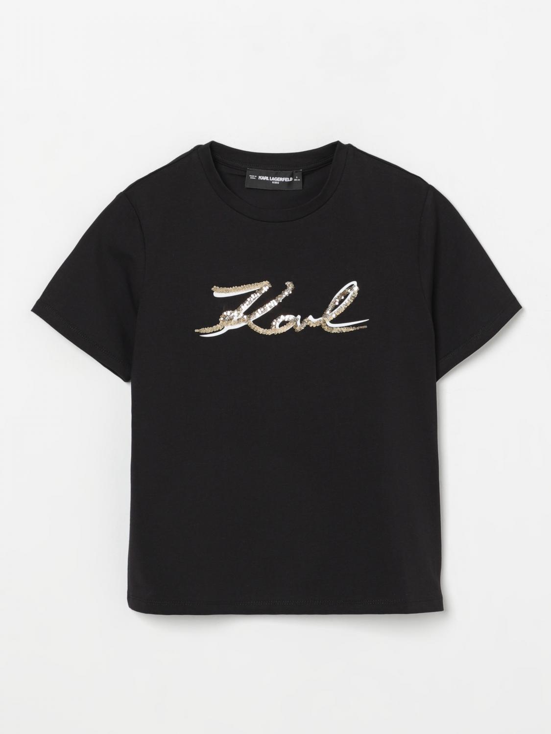 Karl Lagerfeld Signature Short-sleeve T-shirt In Black